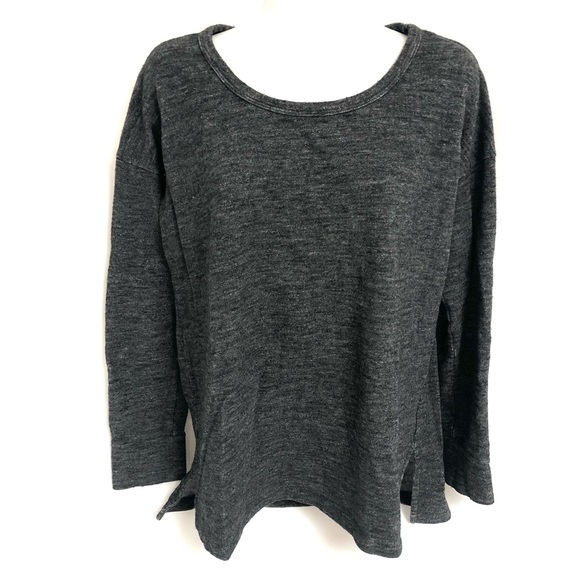 JAMES PERSE Heathered Black Cotton Wool Blend Sweatshirt - Picture 1 of 8